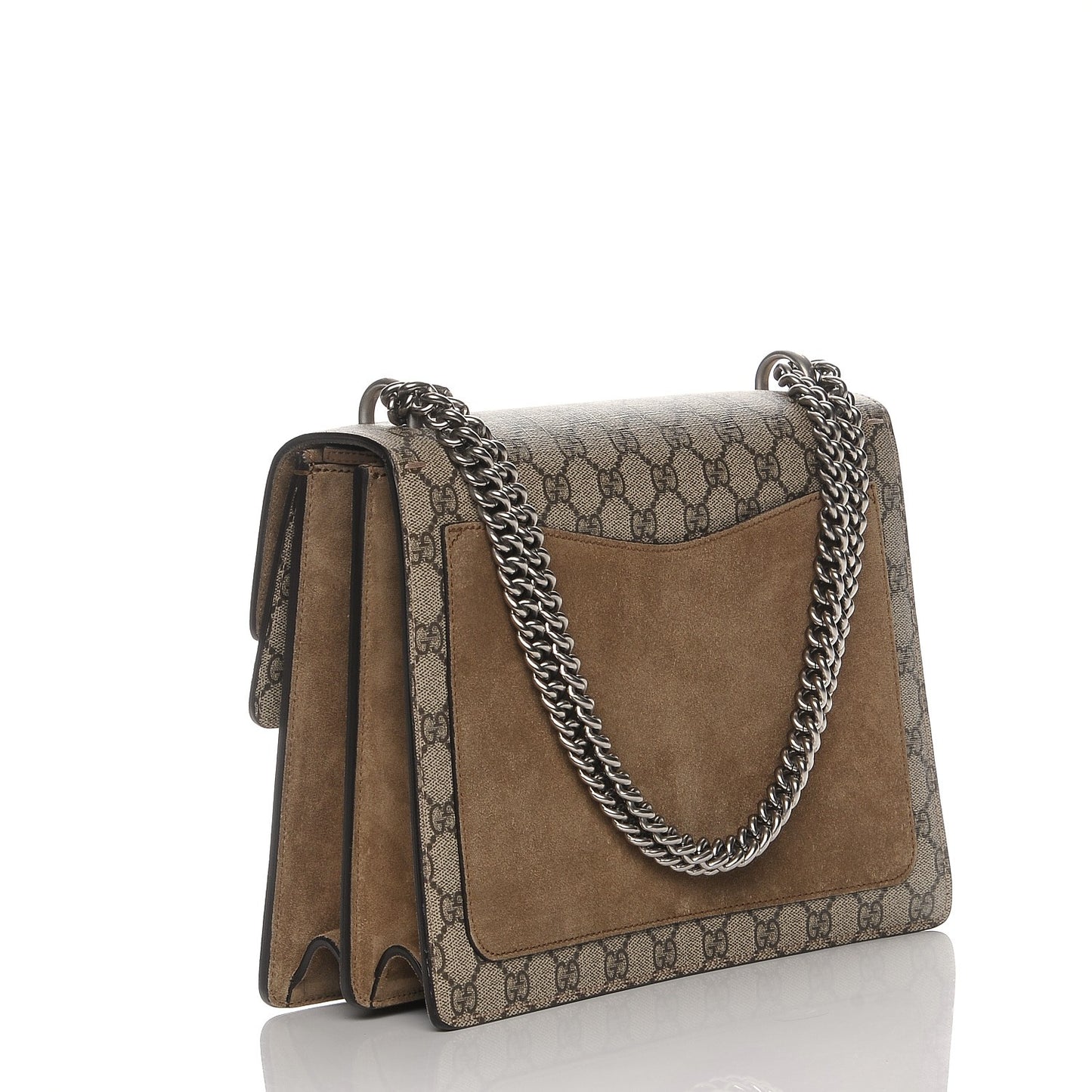 GG Supreme Monogram Medium Dionysus Shoulder Bag Taupe