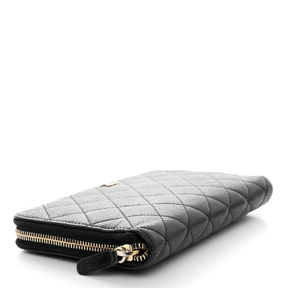 Chanel Caviar Quilted Large Zip Around Organizer Wallet Black 4 of 8