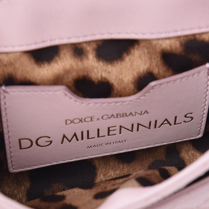 Dolce & Gabbana Lambskin Quilted Crystal Embellished Mini Millennial Shoulder Bag Rosa Carne 6 of 8
