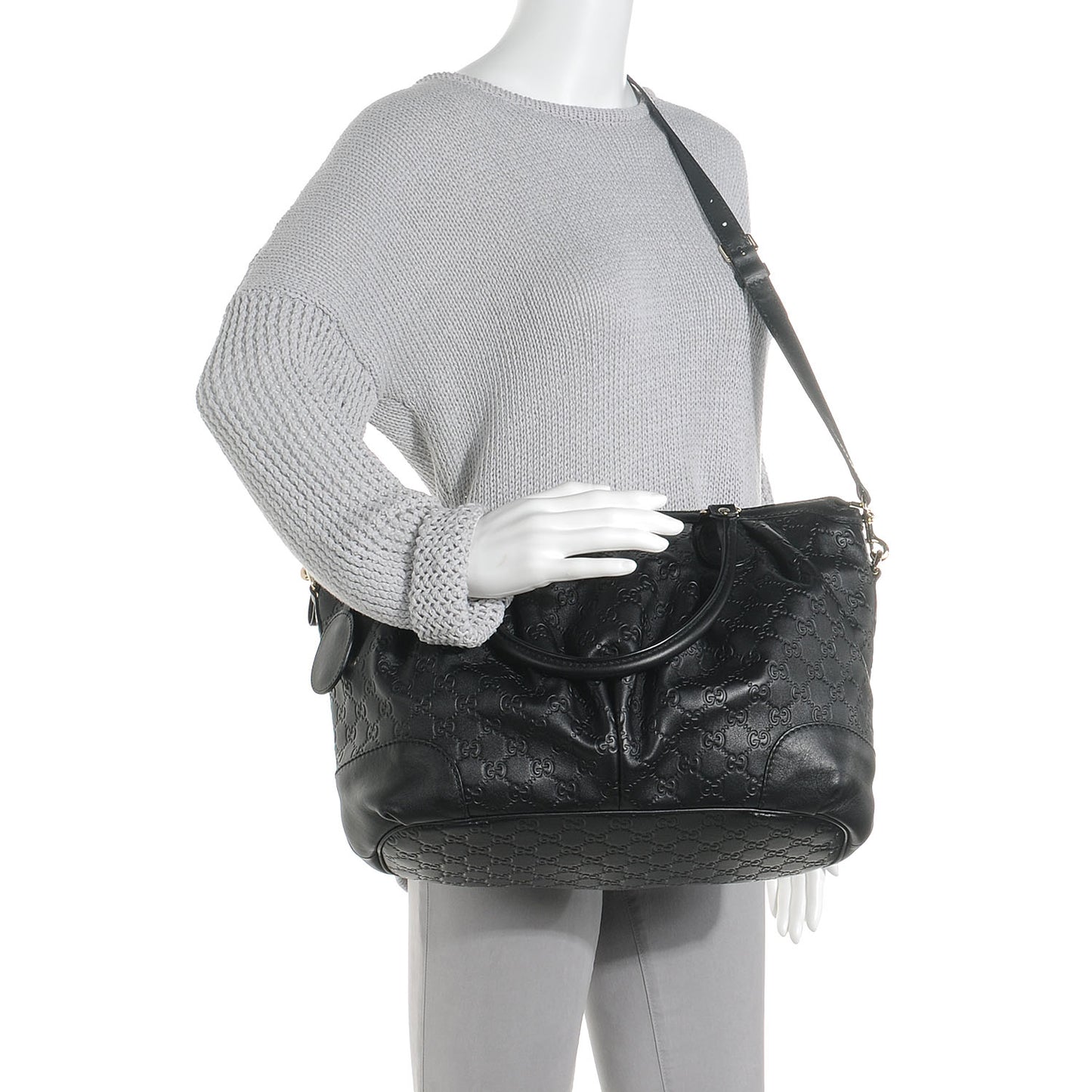 Guccissima Large Sukey Top Handle Bag Black