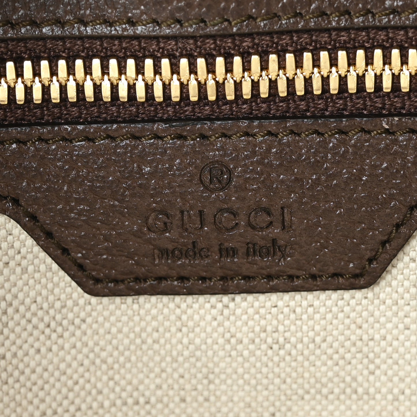 Monogram Jumbo GG Textured Dollar Calfskin Web Tote Bag Camel Ebony New Acero