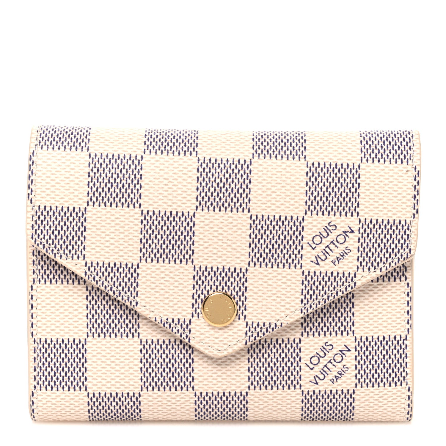 Louis Vuitton Damier Azur Victorine Wallet  Rose Ballerine 1 of 6