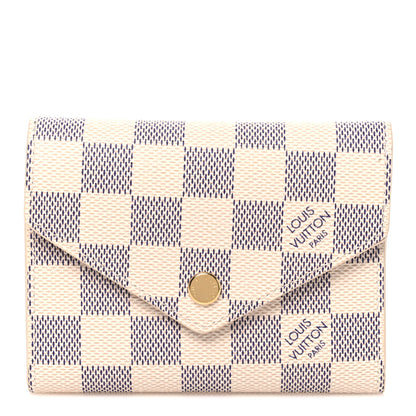 Louis Vuitton Damier Azur Victorine Wallet  Rose Ballerine 1 of 6