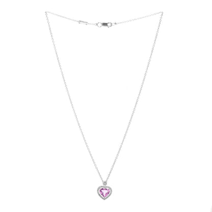 Graff 18K White Gold Diamond Pink Sapphire Constellation Heart Pendant Necklace 3 of 6