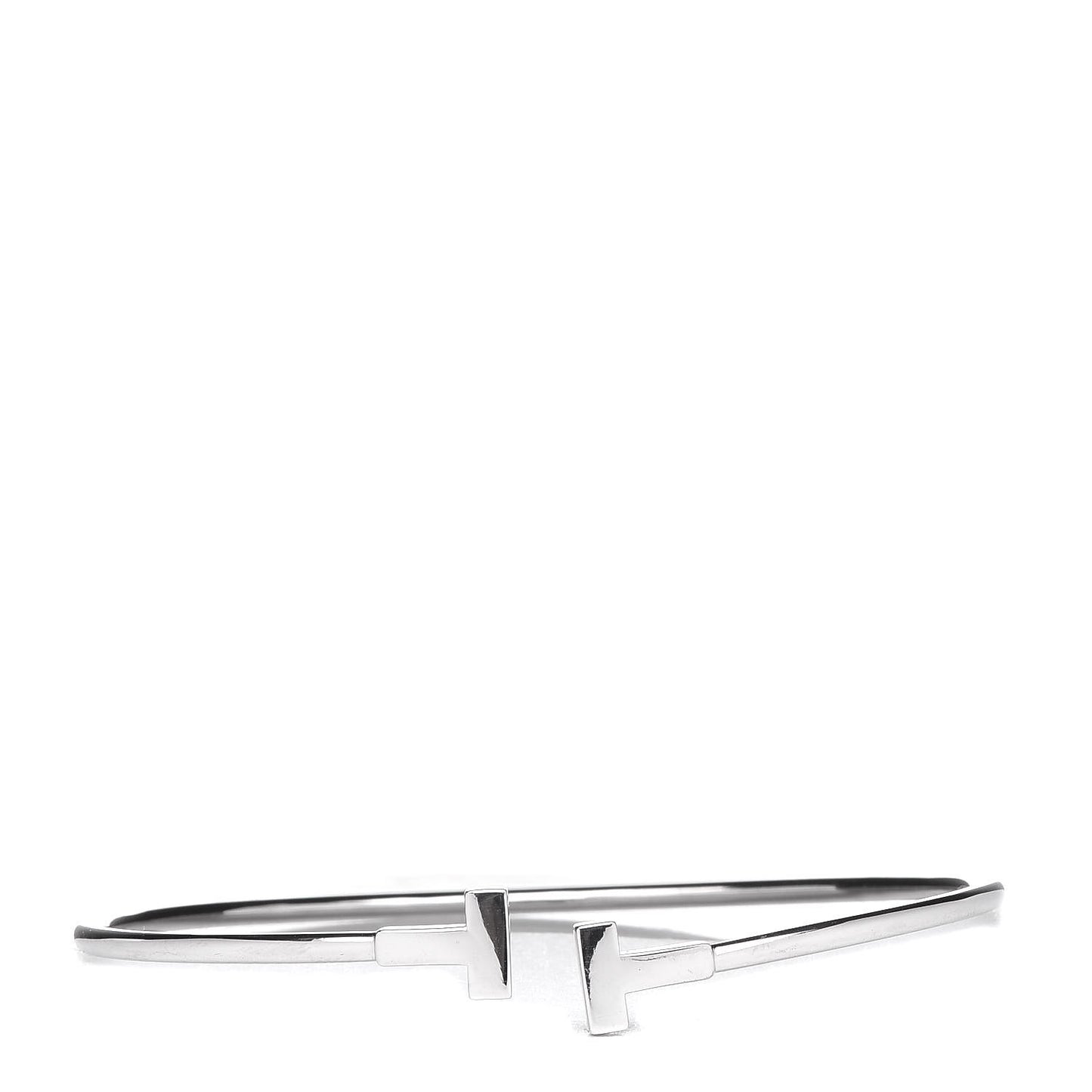 18K White Gold Narrow T Wire Bracelet