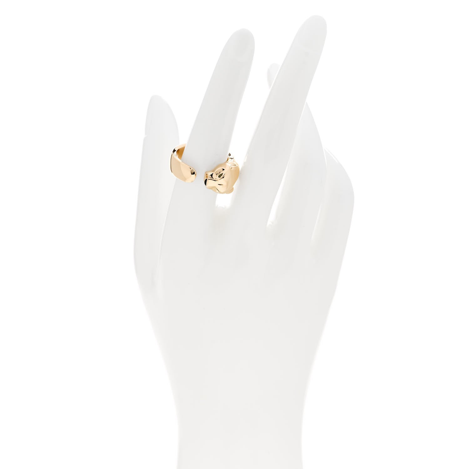 Cartier 18K Yellow Gold Tsavorite Onyx 11mm Panthere De Cartier Ring 56 7.5 2 of 6