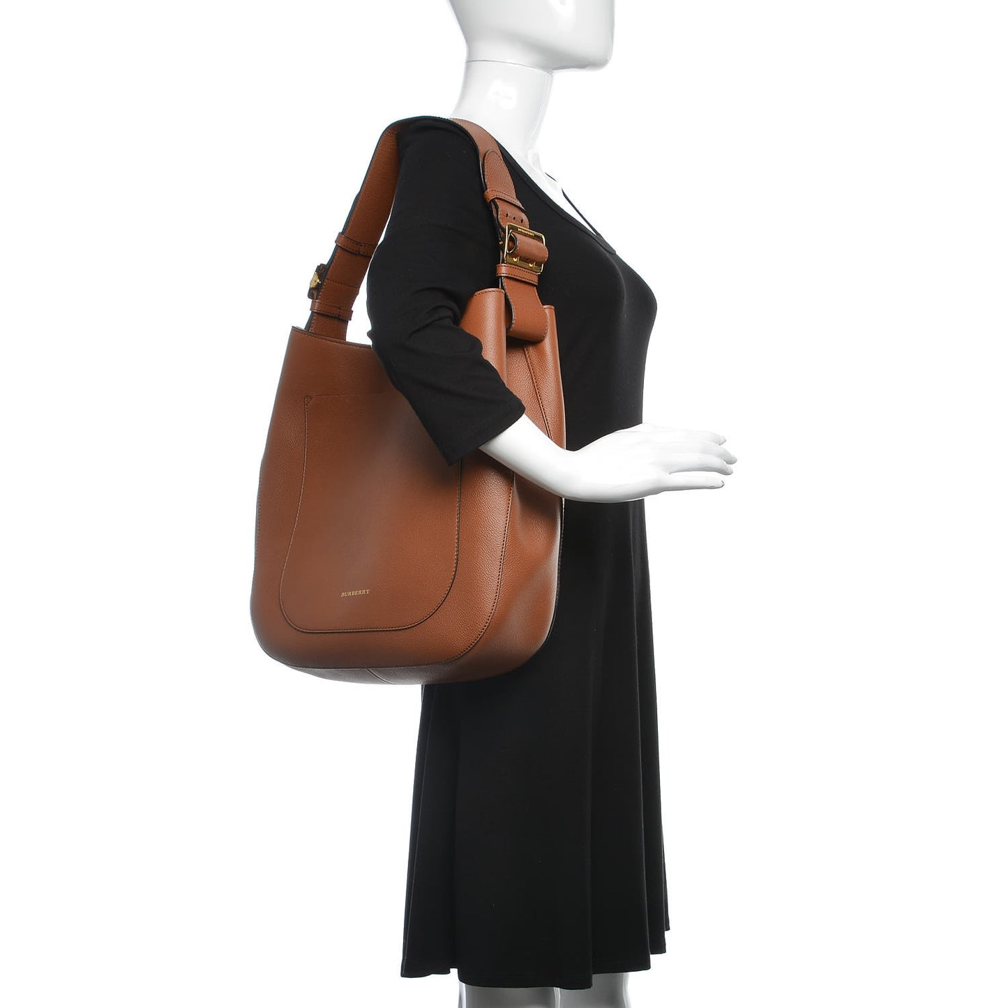 Grainy Calfskin Small Elmstone Hobo Tan