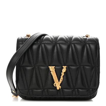 Versace Nappa Quilted Virtus Bag Black 1 of 14