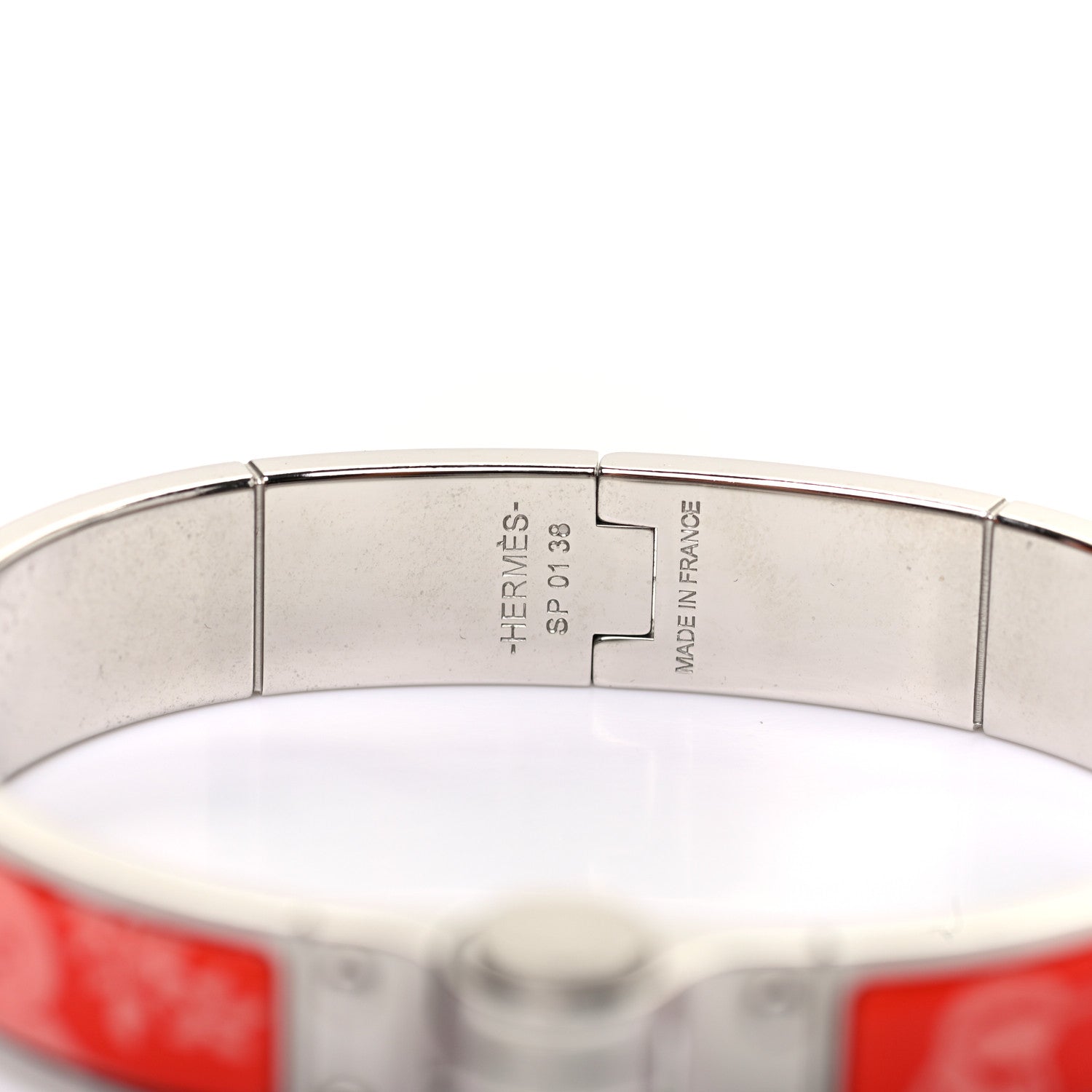 Hermes Enamel Printed Narrow Hinged Bracelet M 4 of 4
