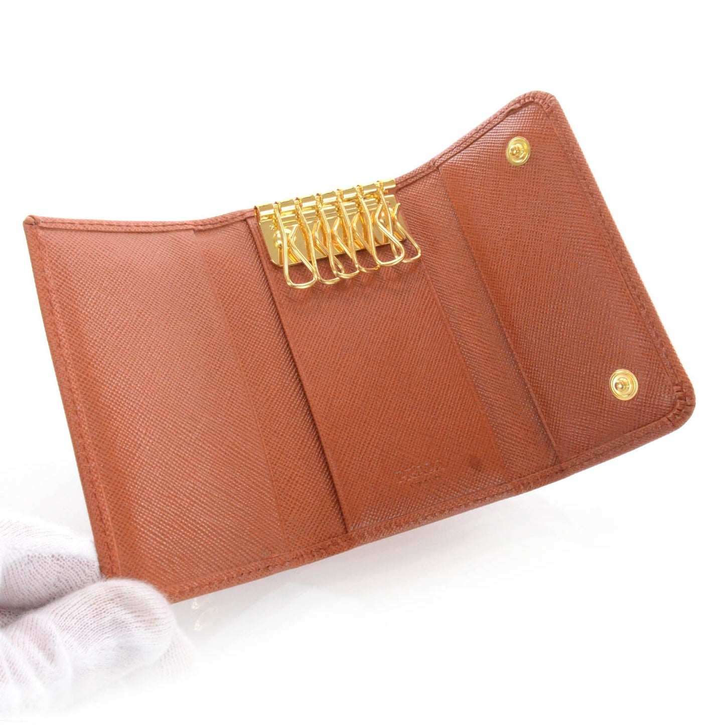 Saffiano Metal 6 Key Holder Rame