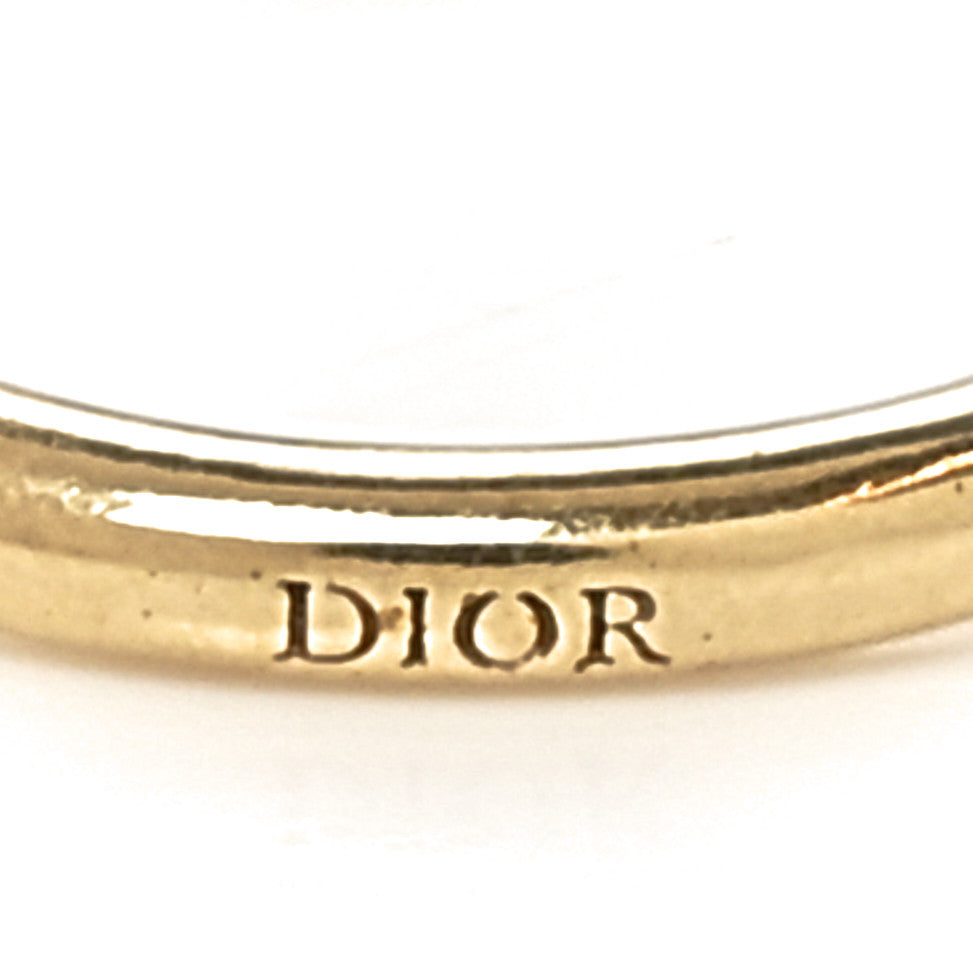 Christian Dior Metal CD Sphere Ring 52 6 Gold Silver 5 of 5