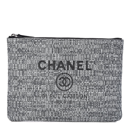 Chanel Canvas Small Deauville Pouch Charcoal 1 of 8