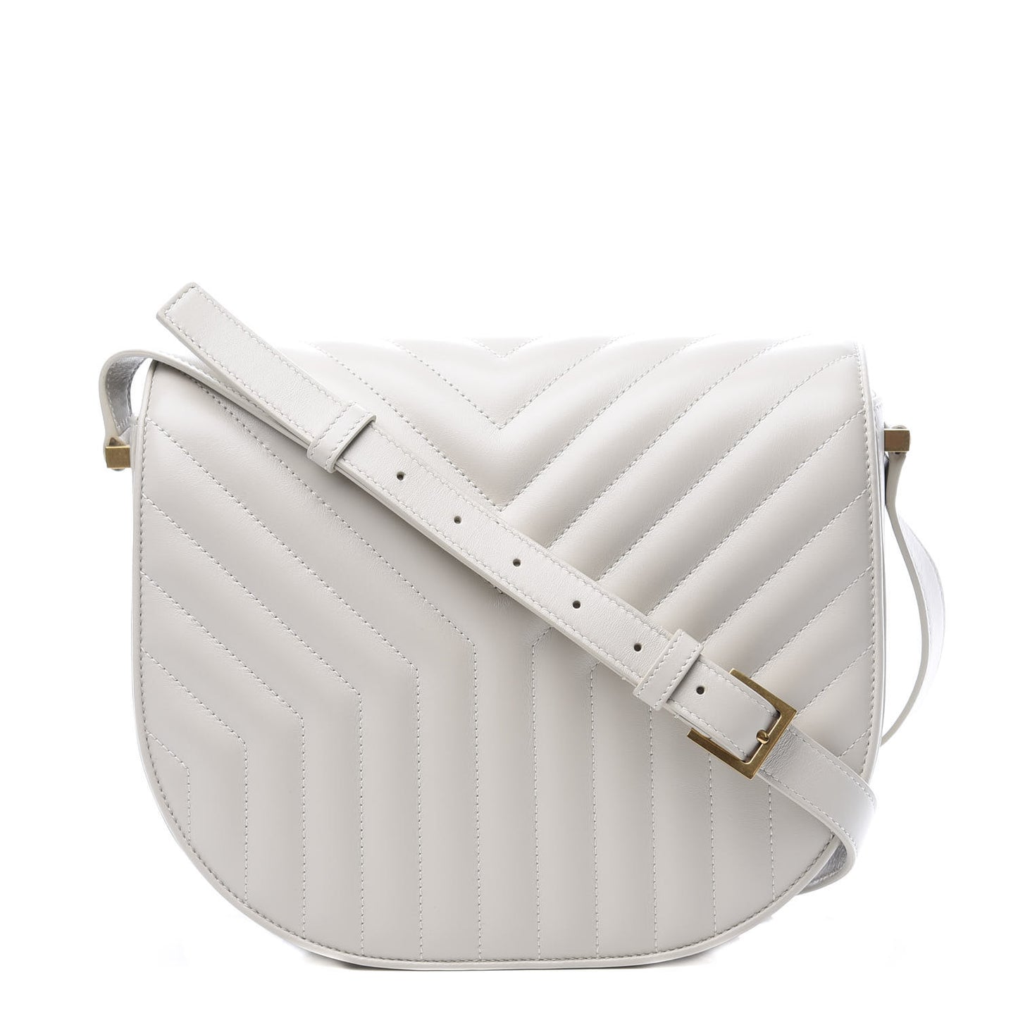 Calfskin Quilted Y Joan Satchel White