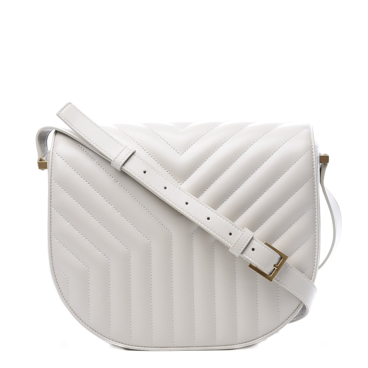 Saint Laurent Calfskin Quilted Y Joan Satchel White 1 of 11