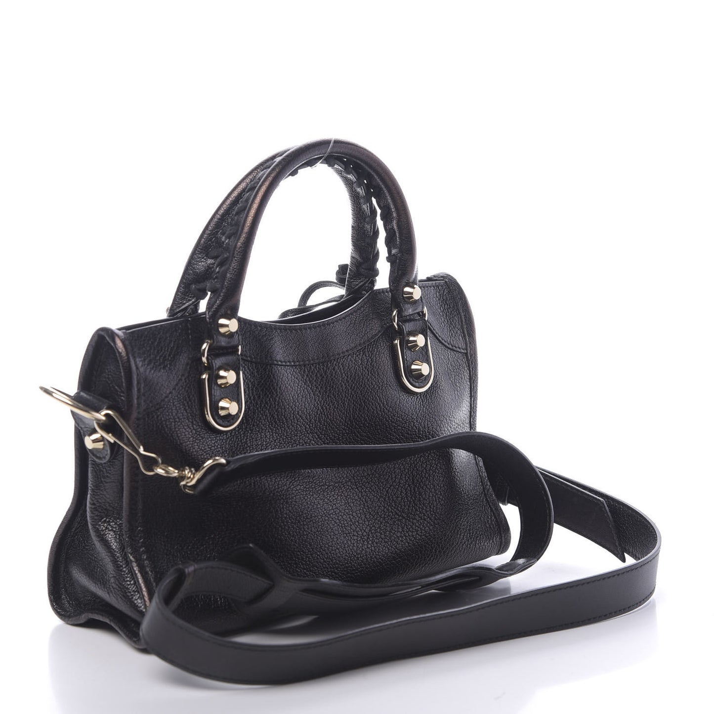 Chevre Gold Metallic Edge Hardware Mini City Black