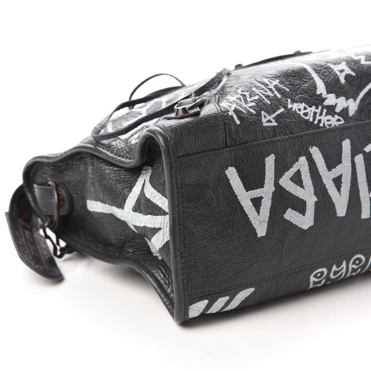 Balenciaga Agneau Arena Graffiti All Over Classic Hardware City Gris Fossile White 6 of 10