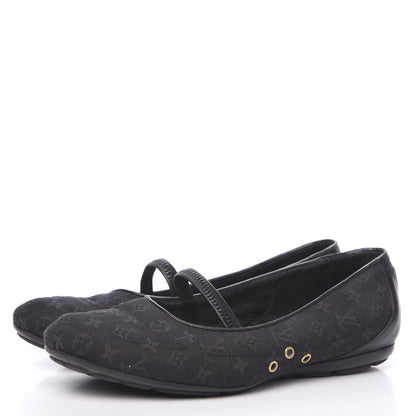 Louis Vuitton Canvas Monogram Flats 37.5 Black 3 of 9