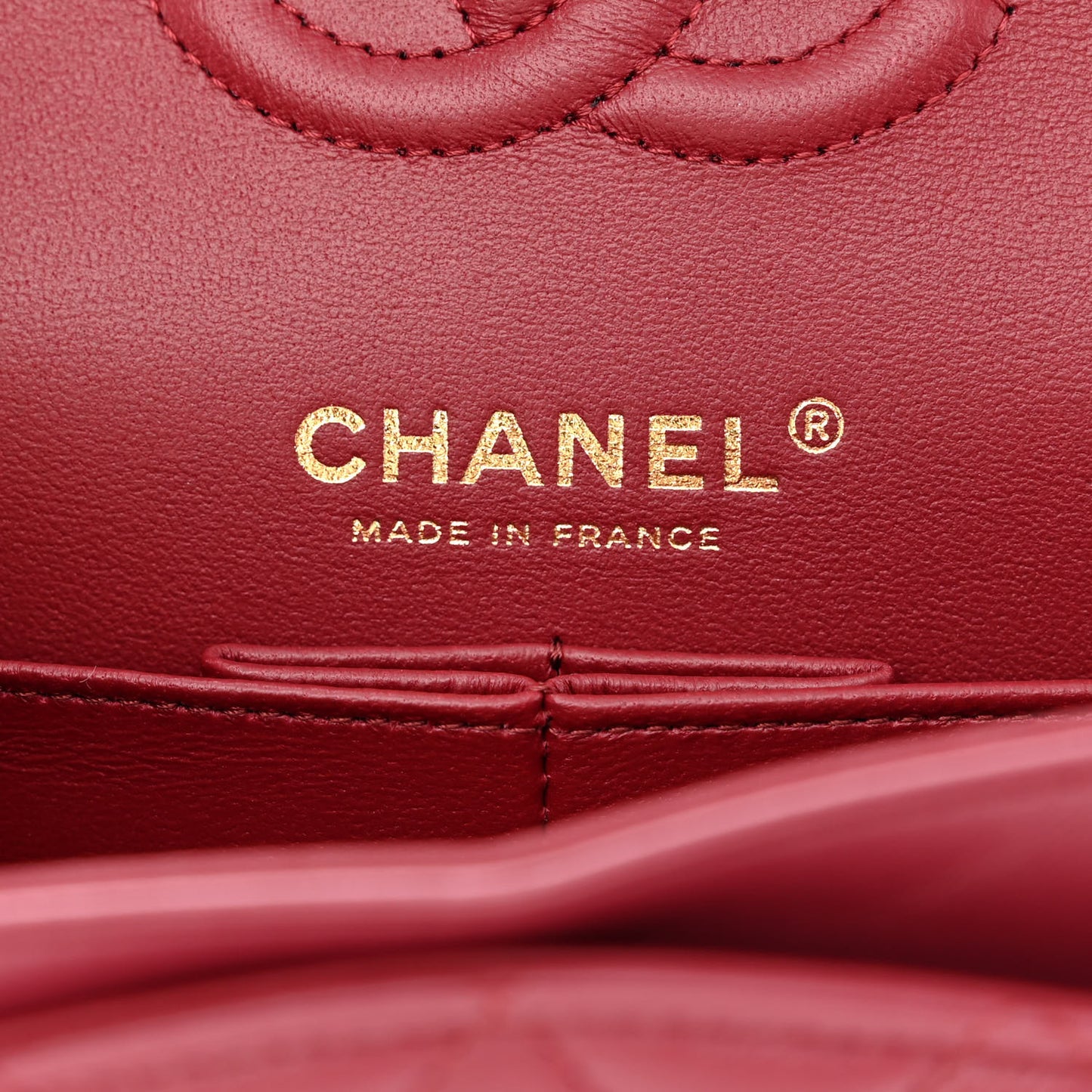 Lambskin Quilted Small Double Flap Burgundy