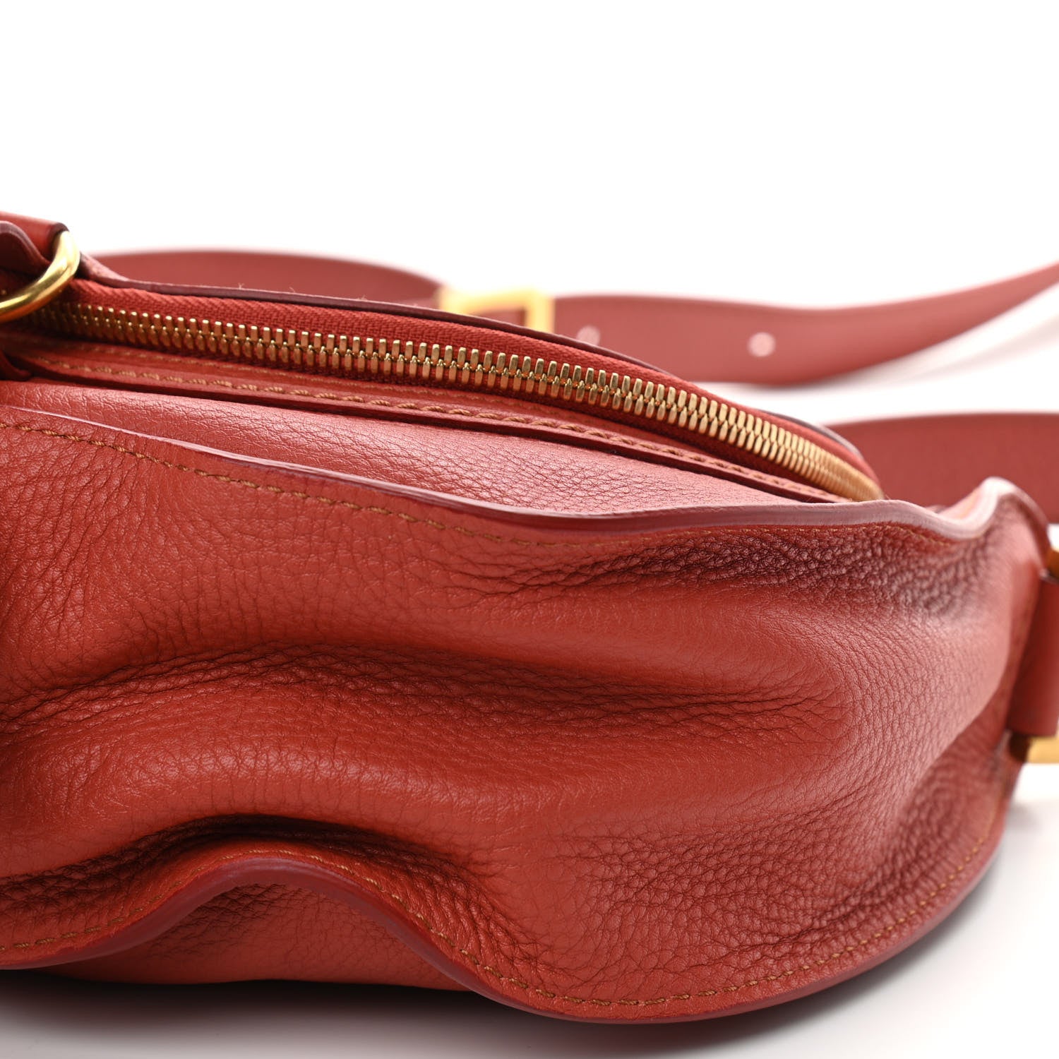 Chloe Calfskin Medium Marcie Round Zip Crossbody Bag Maple Leaf 9 of 9