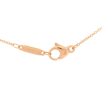Tiffany 18K Rose Gold Diamond Small T Smile Pendant Necklace 4 of 5