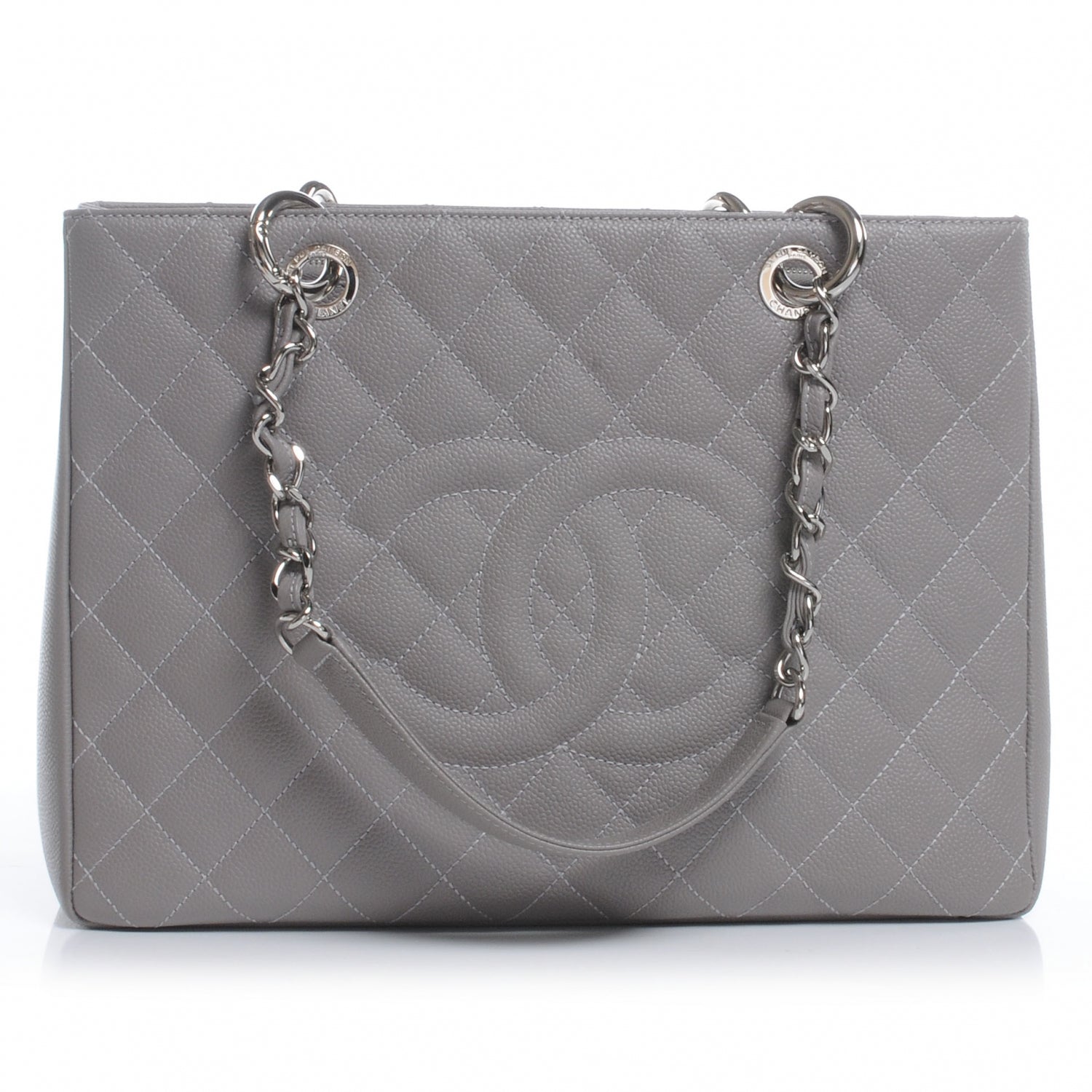 Chanel Caviar Grand Shopping Tote GST Light Grey 1 of 7