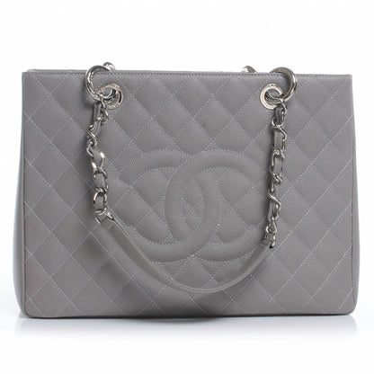 Chanel Caviar Grand Shopping Tote GST Light Grey 1 of 7