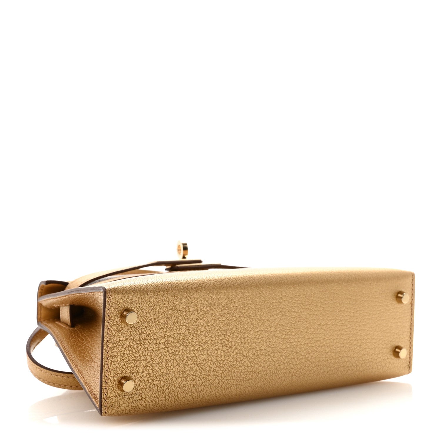 Hermes Metallic Chevre Chamkilight Mini Kelly Sellier 20 Dore 4 of 9