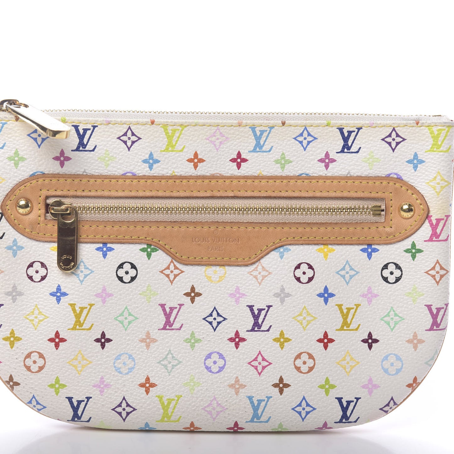 Monogram Multicolor Pochette Plate GM White