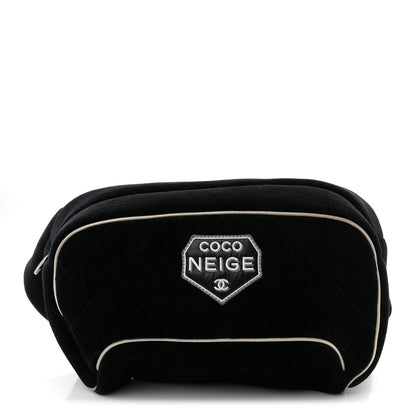 Chanel Velvet Quilted Coco Neige Waist Bag Black 1 of 11