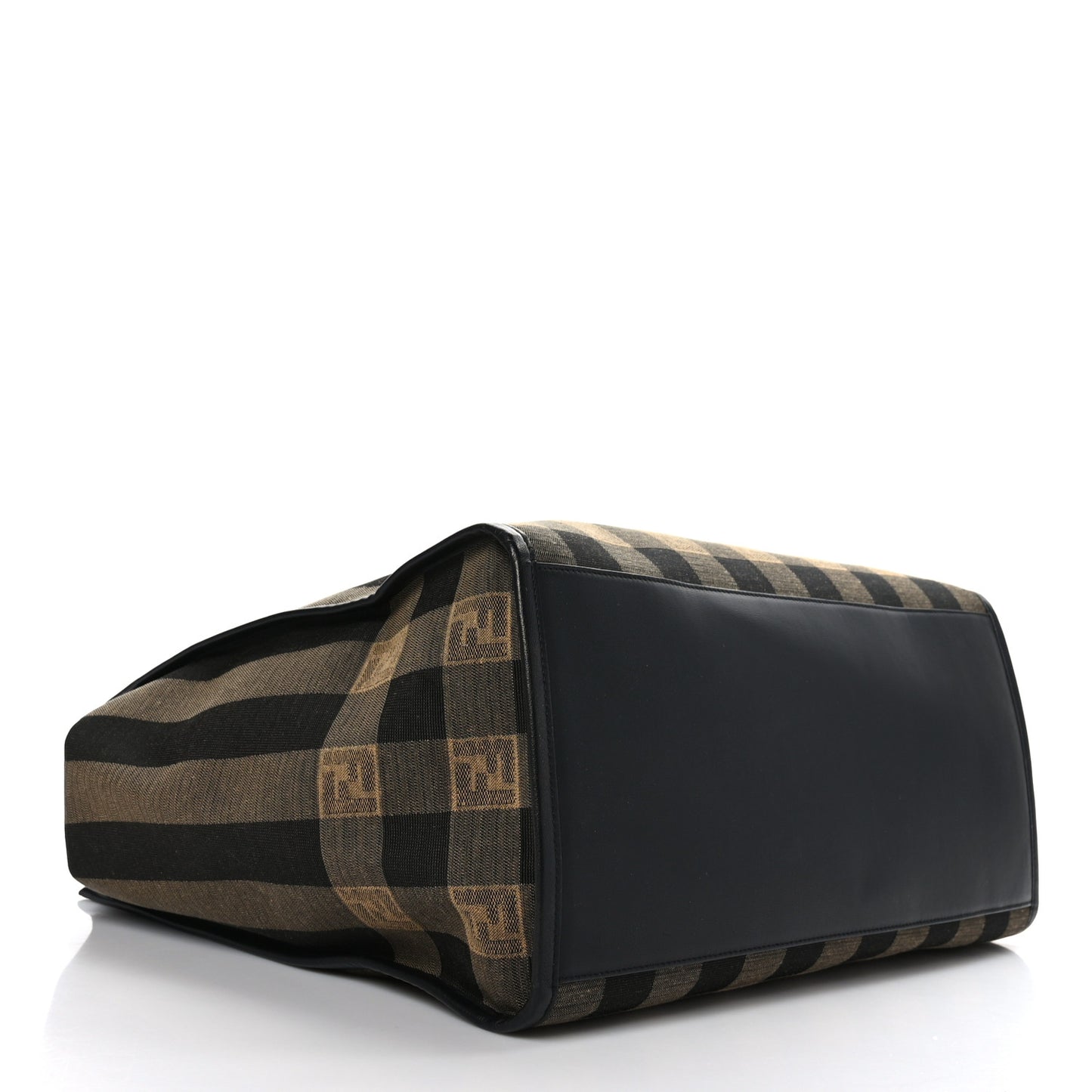 Fabric Jacquard Vitello Seta Plexiglass Pequin Gingham Large Fendi Sunshine Shopper Tote Tobacco Moro Black