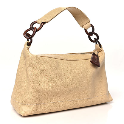 Chanel Caviar CC Wood Chain Hobo Beige 3 of 10