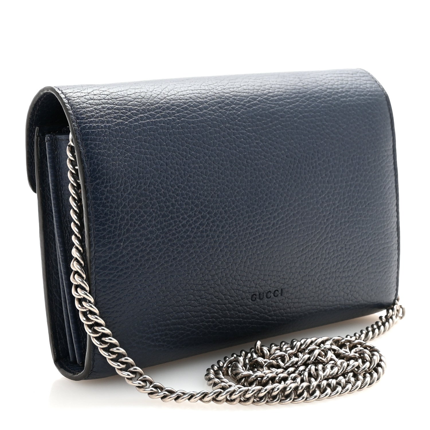 Gucci Dollar Calfskin Crystal Mini Dionysus Chain Wallet Blue Agata Black Diamond 3 of 10