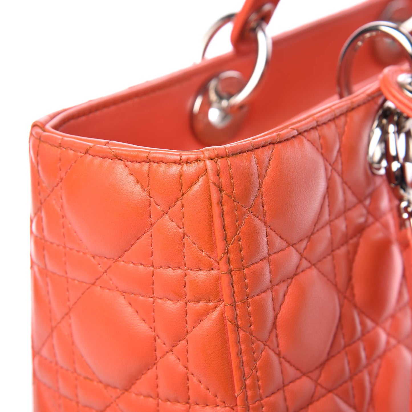 Lambskin Cannage Large Lady Dior Coral