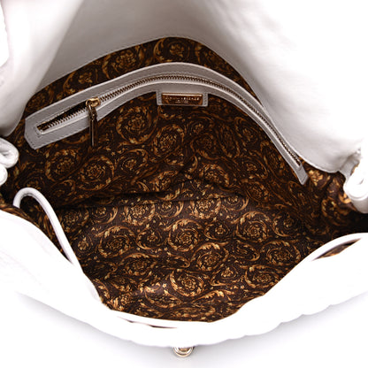 Versace Nappa Barocco Quilted Vanitas Talia Shoulder Bag White 4 of 15