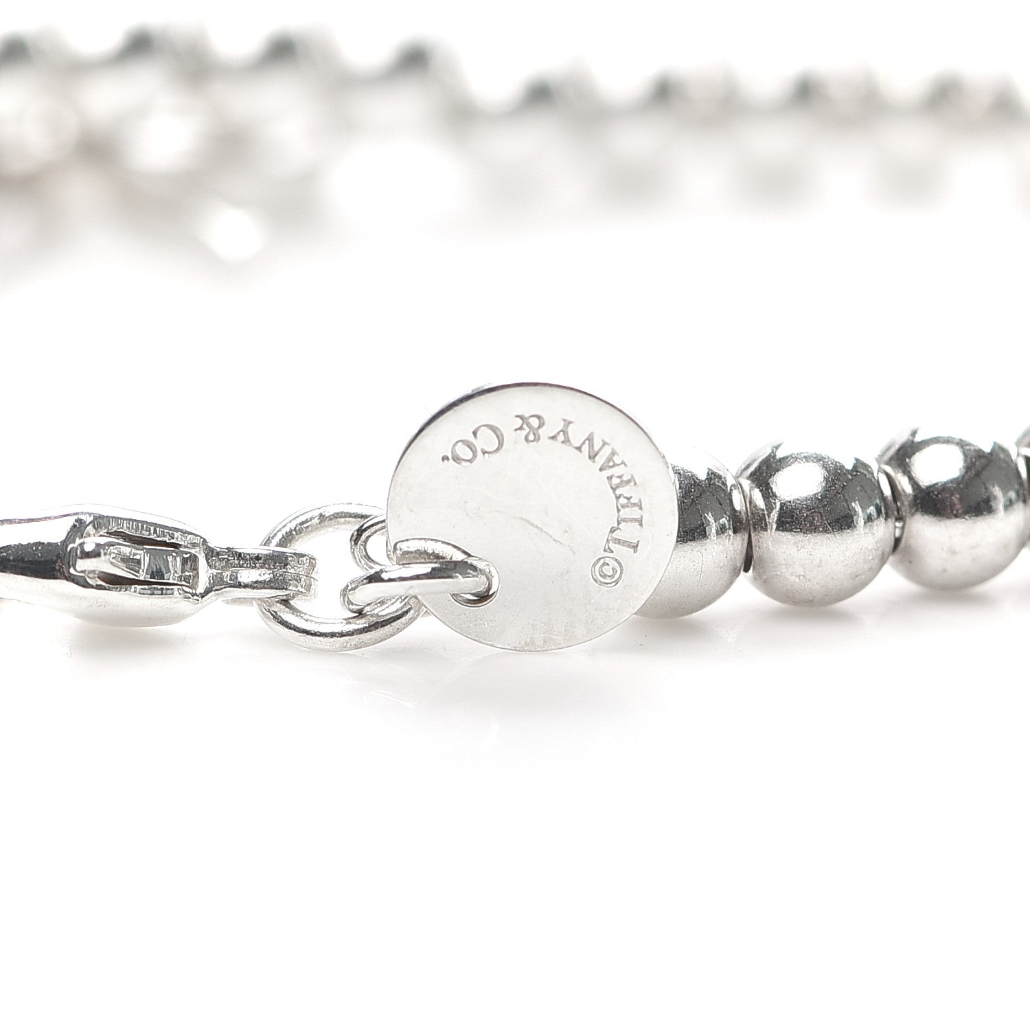 Tiffany Sterling Silver 4mm Bow Bead Bracelet 4 of 6
