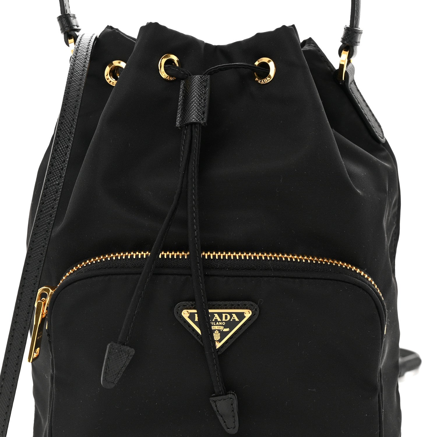 Prada Re-Nylon Duet Drawstring Shoulder Bag Black 8 of 10