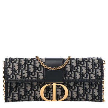 Christian Dior Oblique 30 Montaigne Chain Pouch Blue 1 of 9