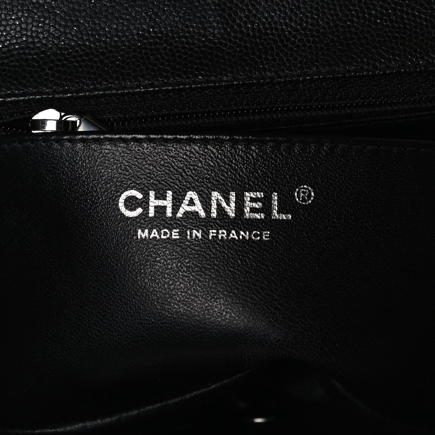 Iridescent Caviar Quilted Mini Rectangular Flap Black