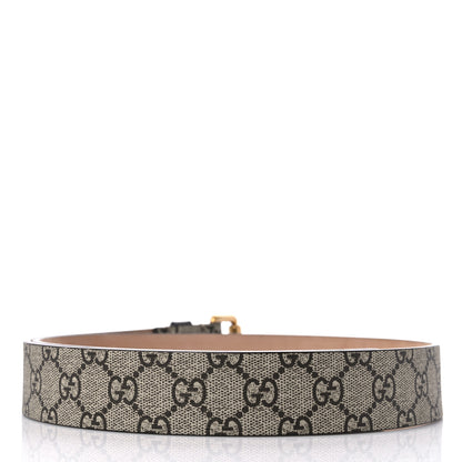 Gucci GG Supreme Monogram Selleria Calfskin Kingsnake 35mm Belt 90 36 Beige Ebony Multicolor Cocoa 2 of 8