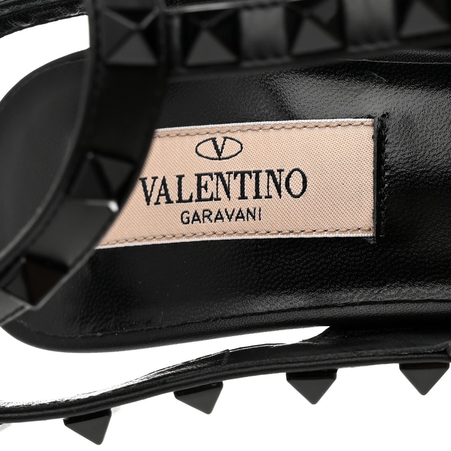 Valentino Garavani Calfskin Lacquered Monochrome Rockstud Ankle Strap 100mm Pumps 37 Black 7 of 9
