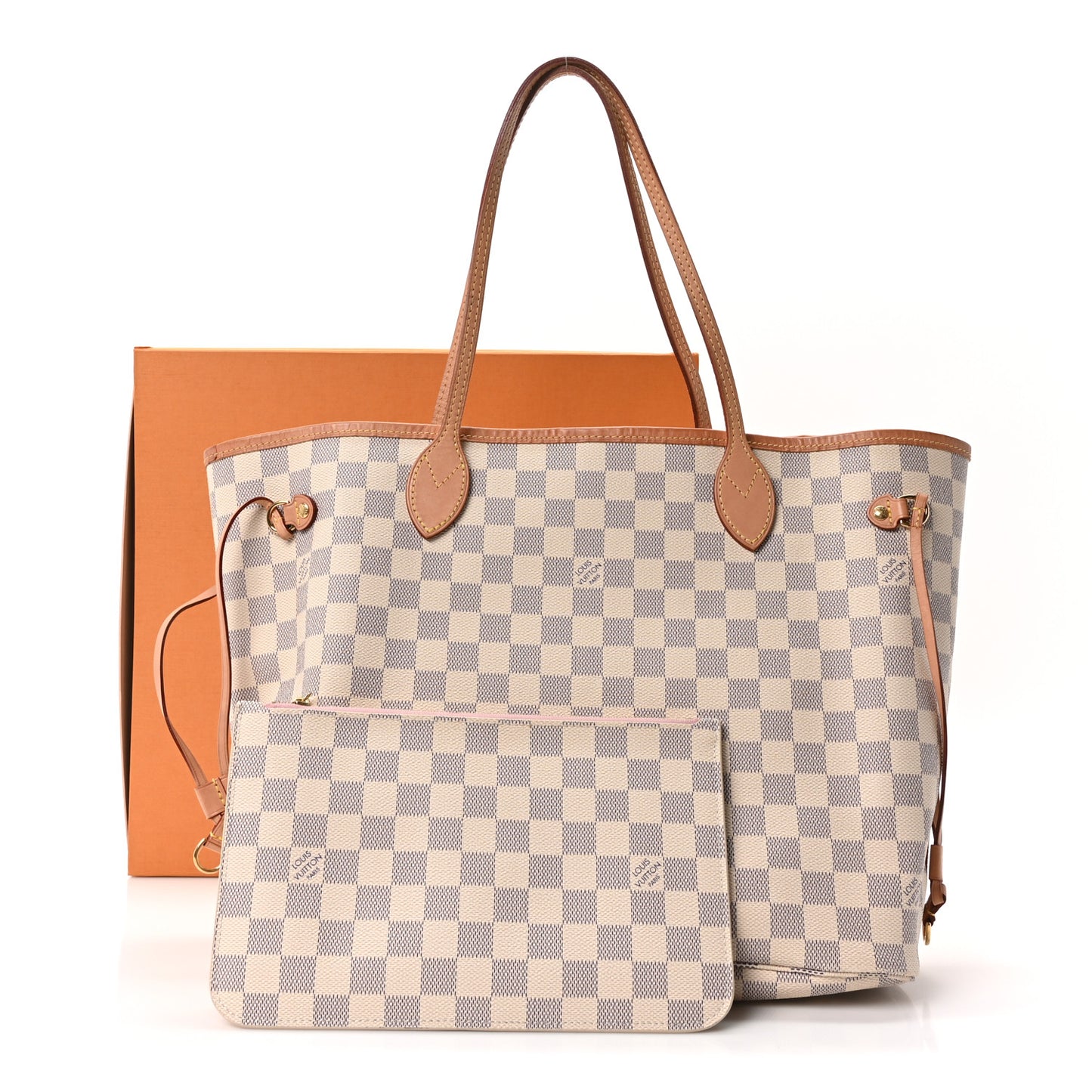 Damier Azur Neo Neverfull MM Rose Ballerine