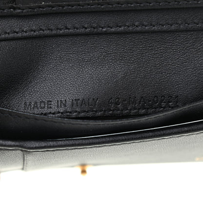 Christian Dior Grained Calfskin Supple Cannage Caro Scarlet Zipped Wallet Black 7 of 7