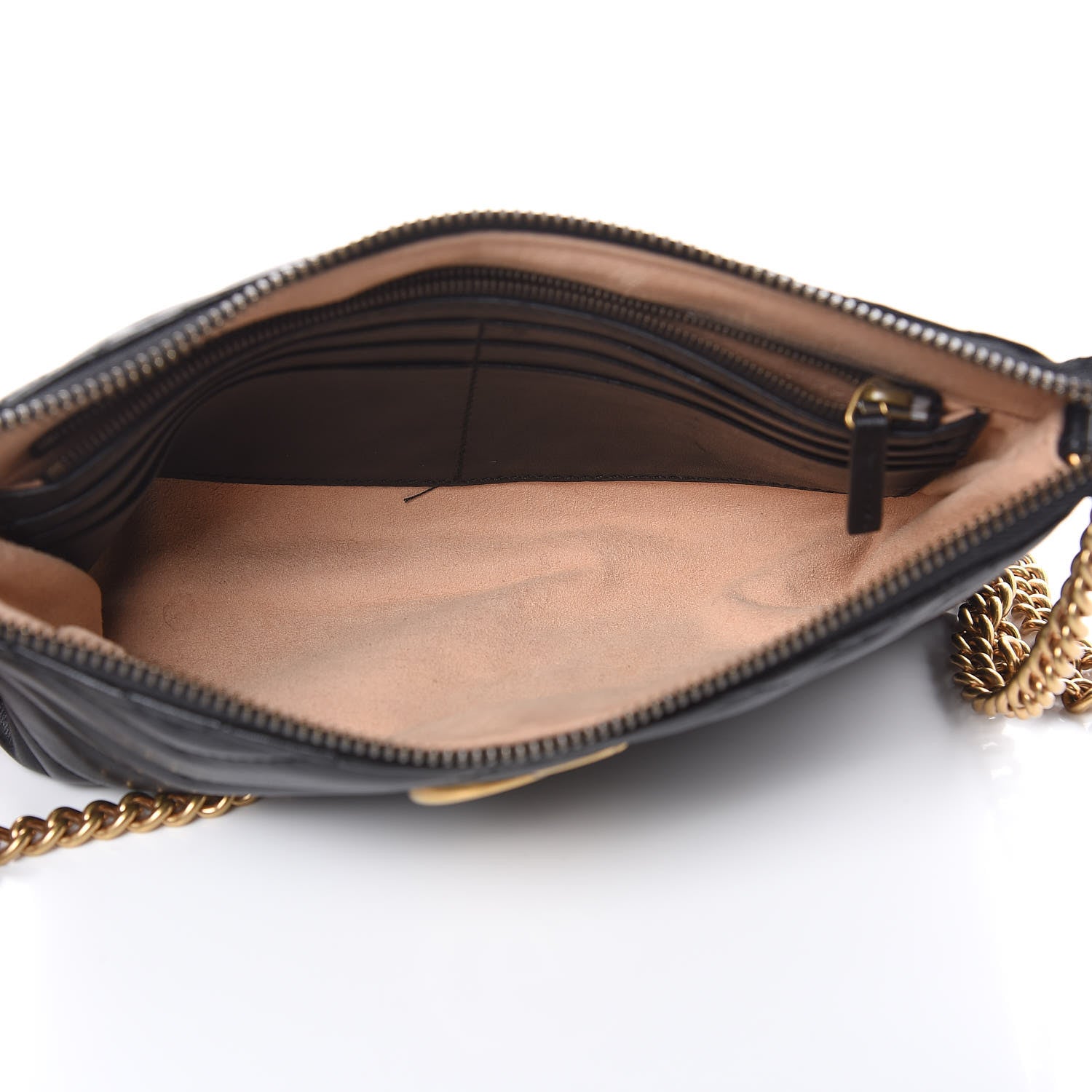 Gucci Calfskin Matelasse Mini GG Marmont Chain Bag Black 5 of 13