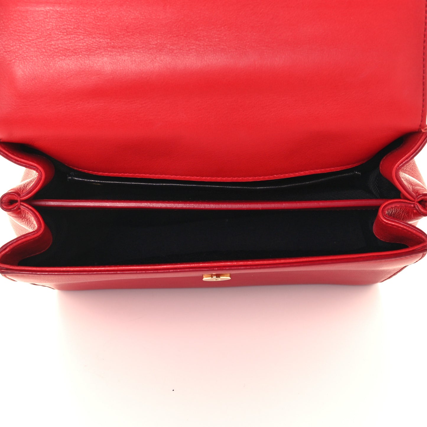Calfskin Small Moujik Top Handle Bag Lipstick Red