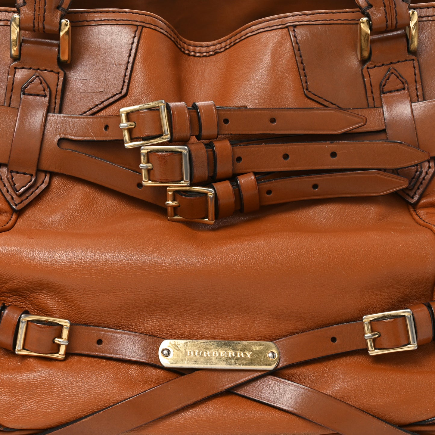 Lambskin Bridle Calfskin Medium Landscape Lynher Tote Tan
