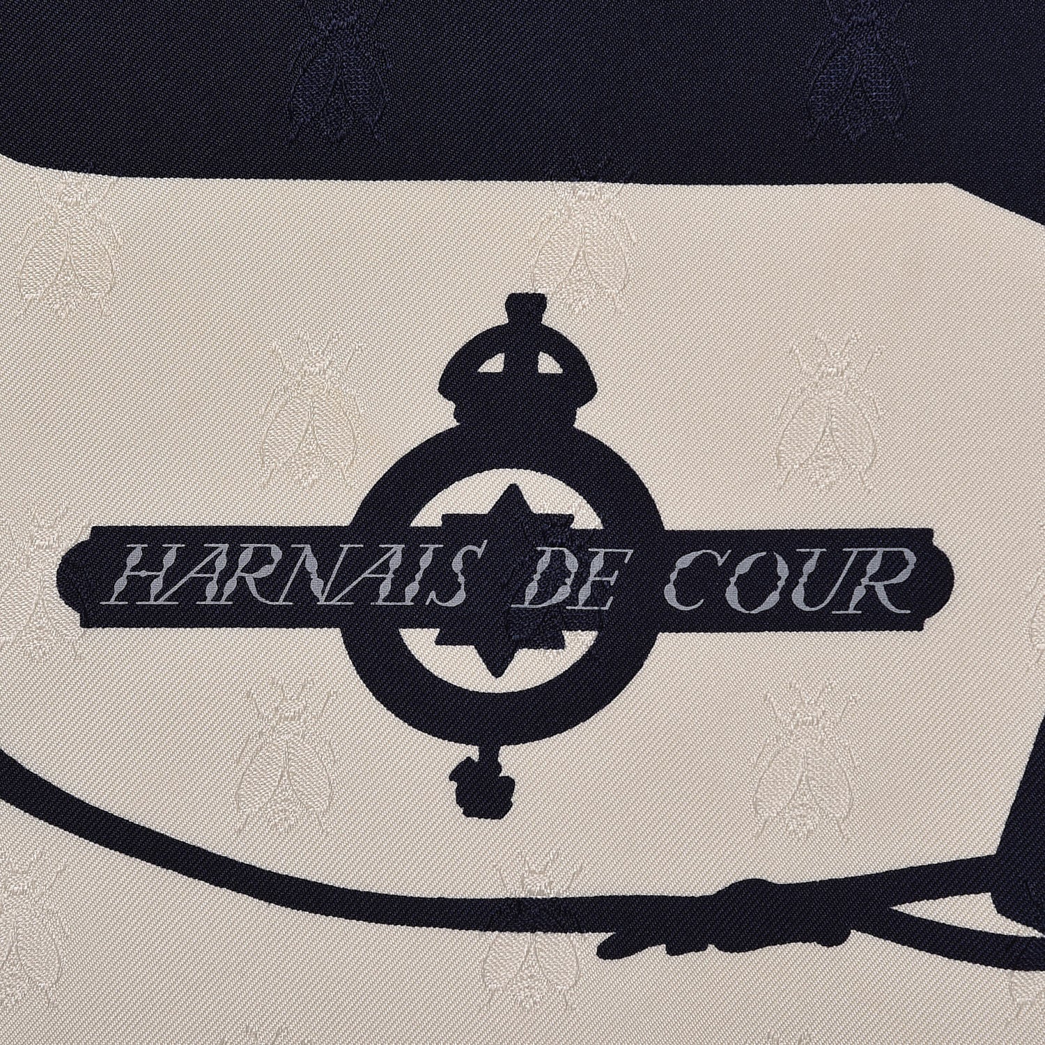 Hermes Silk Harnais De Cour Tattoo Scarf 90 Marine White 5 of 7