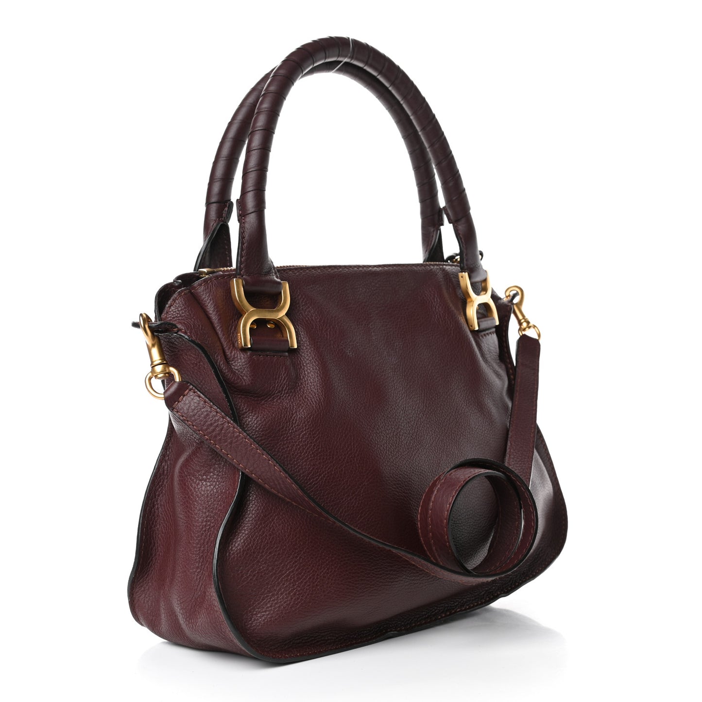 Calfskin Medium Marcie Satchel Burnt Brown