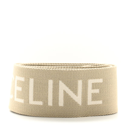 Celine Jacquard Wool Logo Short Strap Beige White 2 of 5