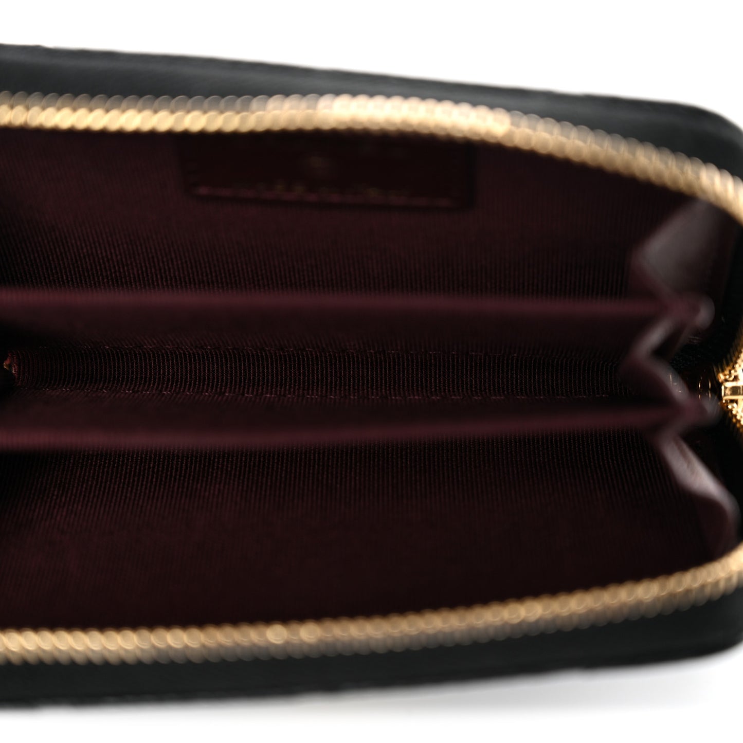Caviar Quilted Zip Coin Purse Black