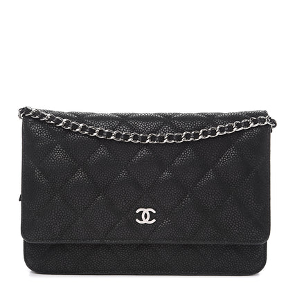Chanel Iridescent Caviar Quilted Wallet On Chain WOC Black 1 of 10